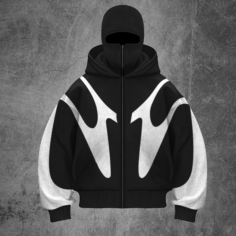 Men’s Double Hood Hoodie | 3D Geometric Oversized Streetwear Hoodie