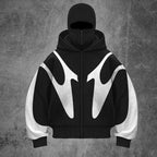 Men’s Double Hood Hoodie | 3D Geometric Oversized Streetwear Hoodie