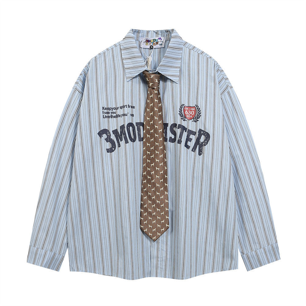 Men's Striped Printed Cotton Shirt