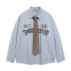 Men's Striped Printed Cotton Shirt