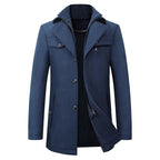 Men's Elegant Long Wool Blend Coat