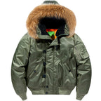 Men's Bomber Jacket with Detachable Hood | Warm Winter Style