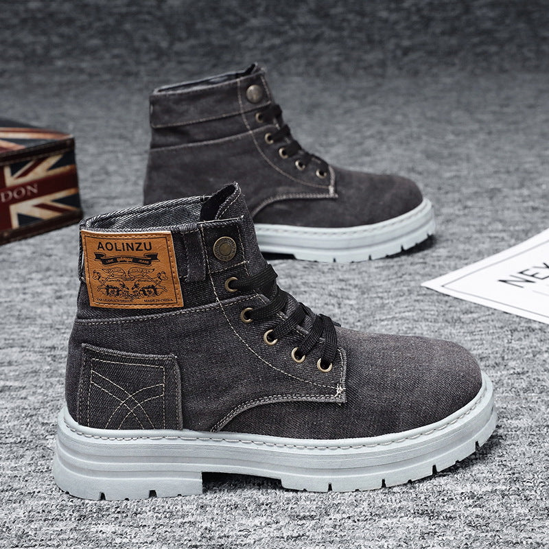Męskie wysokie buty jeansowe