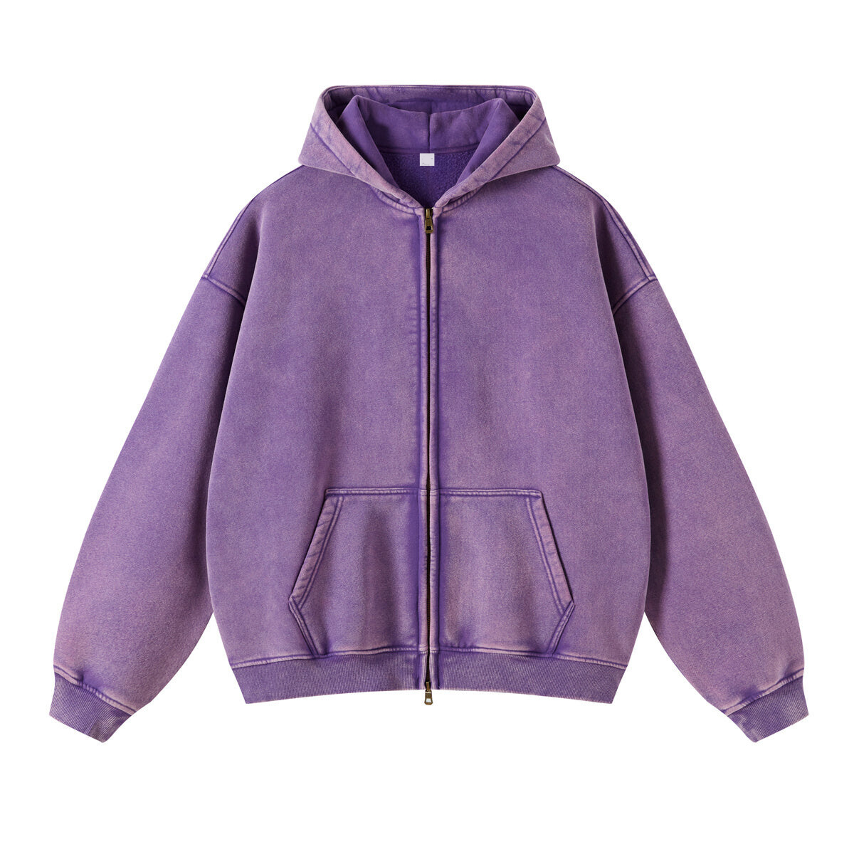 Oversized Vintage Wash Zip-Up Hoodie