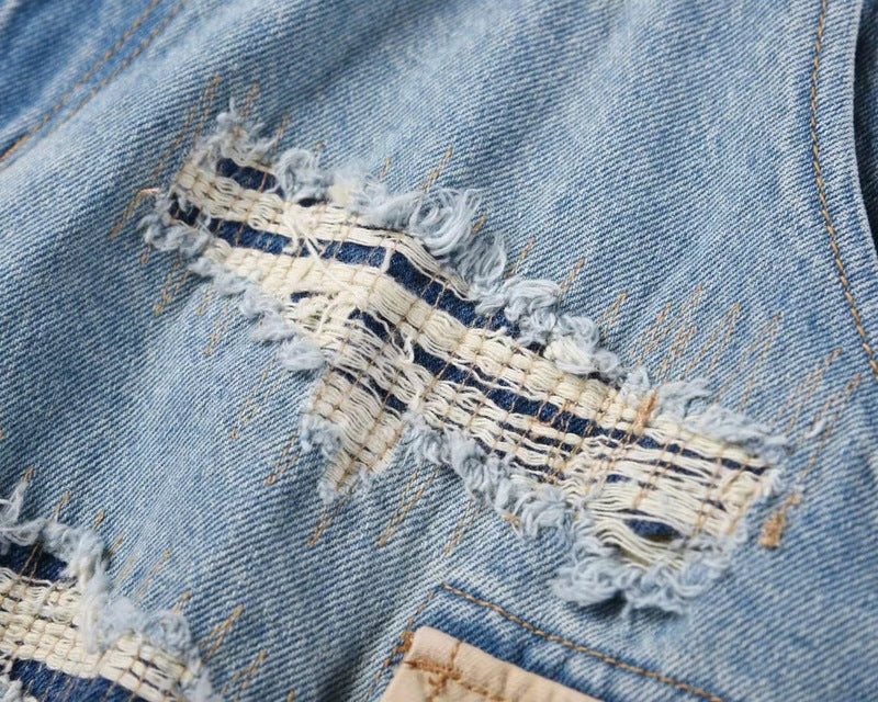 Distressed Cargo Denim Shorts
