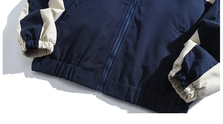 Men's Color Block Streetwear Varsity Jacket