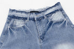 Vintage Washed Patchwork Distressed Scimitar Jeans - Drenn