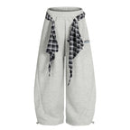 Street Detachable Plaid Waistband Machete Casual Pants - Drenn