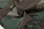 Retro Double Waist Camouflage Barrel Pants - Drenn