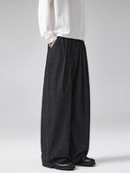 Vintage Pinstripe Pleated Wide-Leg Barrel Pants - Drenn