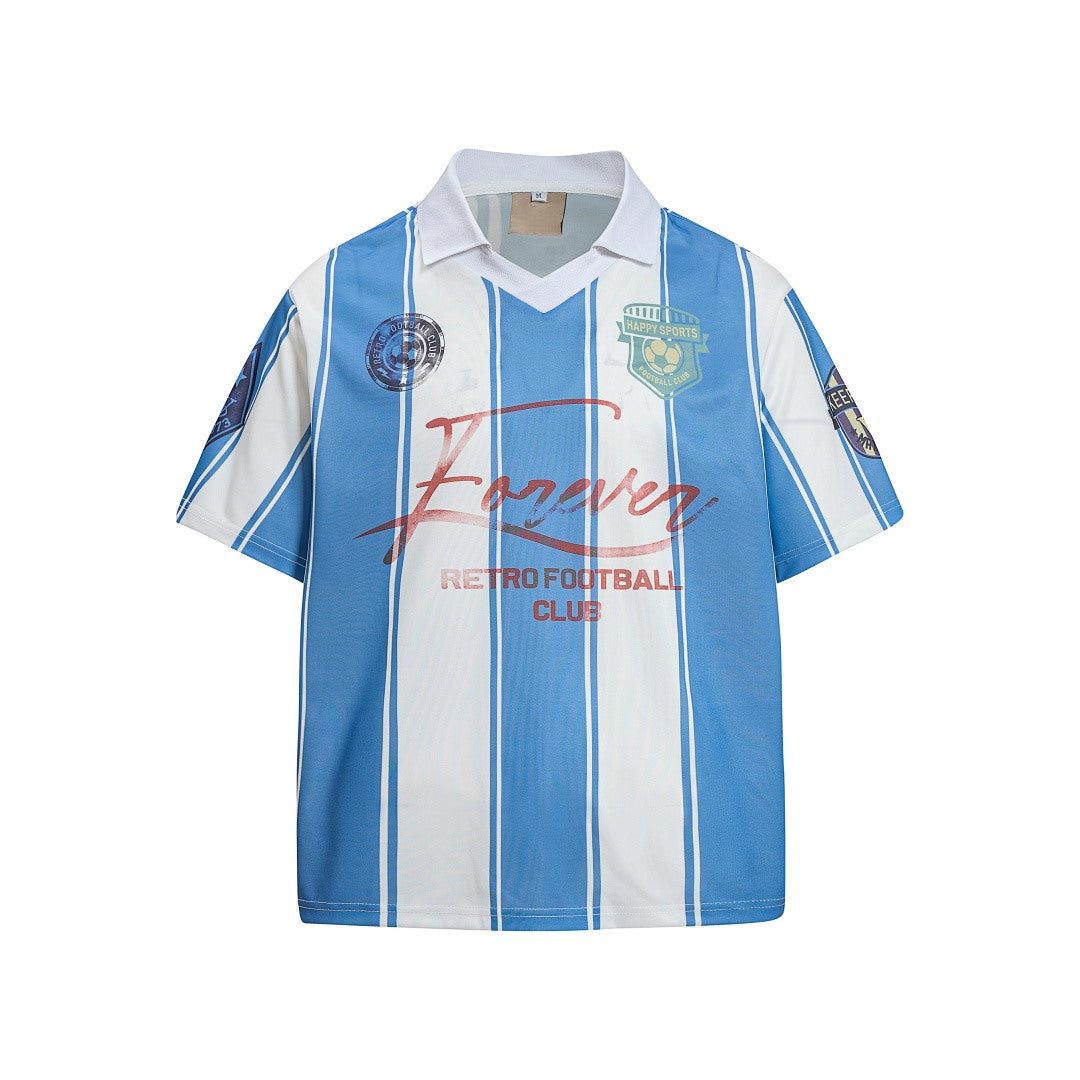 Retro Striped Football Club Jersey T-Shirt - Drenn