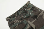 Retro Double Waist Camouflage Barrel Pants - Drenn