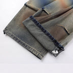 Gradient Sandwash Detachable Tie Baggy Jeans - Drenn