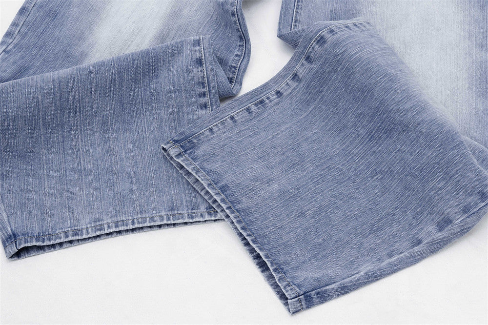 Vintage Washed Patchwork Distressed Scimitar Jeans - Drenn