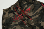 Retro Patchwork Embroidered Camouflage Barrel Pants - Drenn