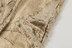 Distressed Raw-Edge Panel Sculpted Wide-Leg Jeans - Drenn