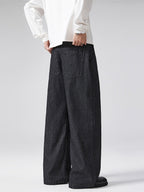 Vintage Pinstripe Pleated Wide-Leg Barrel Pants - Drenn