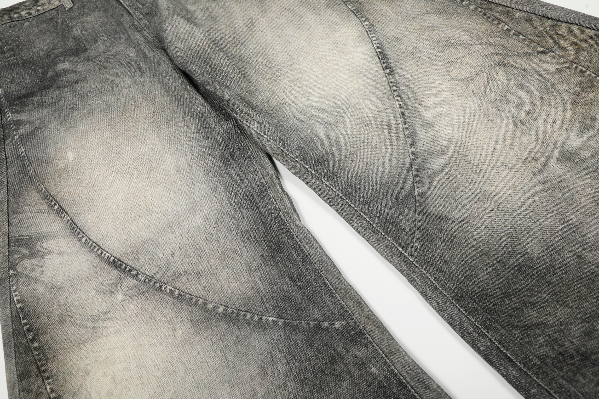 Vintage Heavy Distressed Washed Barrel Jeans - Drenn