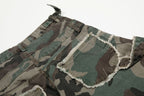 Retro Double Waist Camouflage Barrel Pants - Drenn