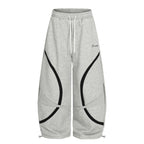 Retro Contrast Panel Drawstring Sweatpants - Drenn