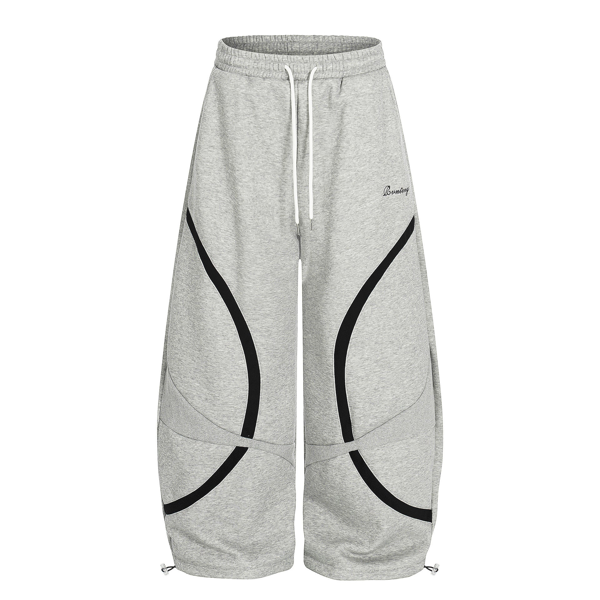 Retro Contrast Panel Drawstring Sweatpants - Drenn