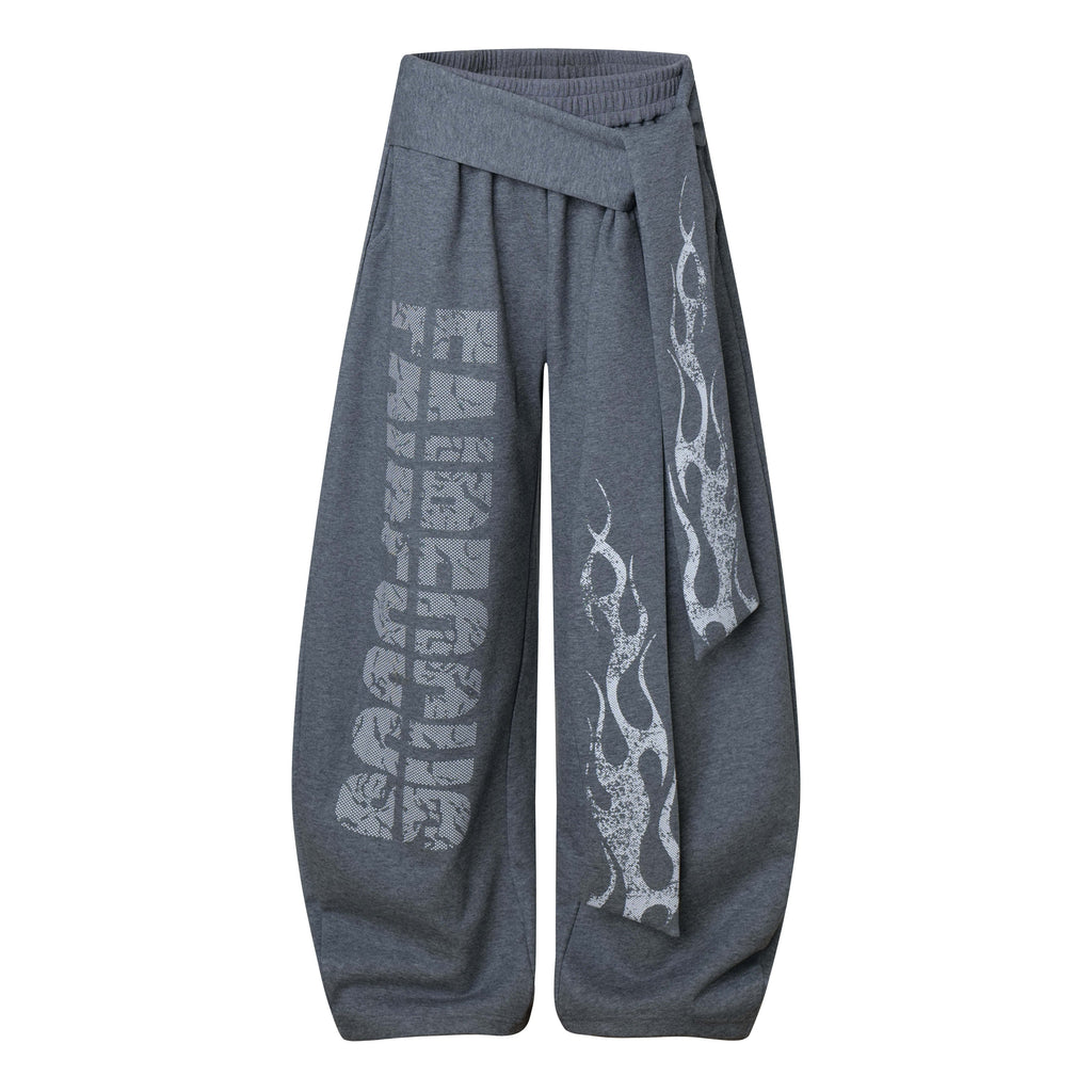 Dark Street Letter Flame Sweatpants - Drenn