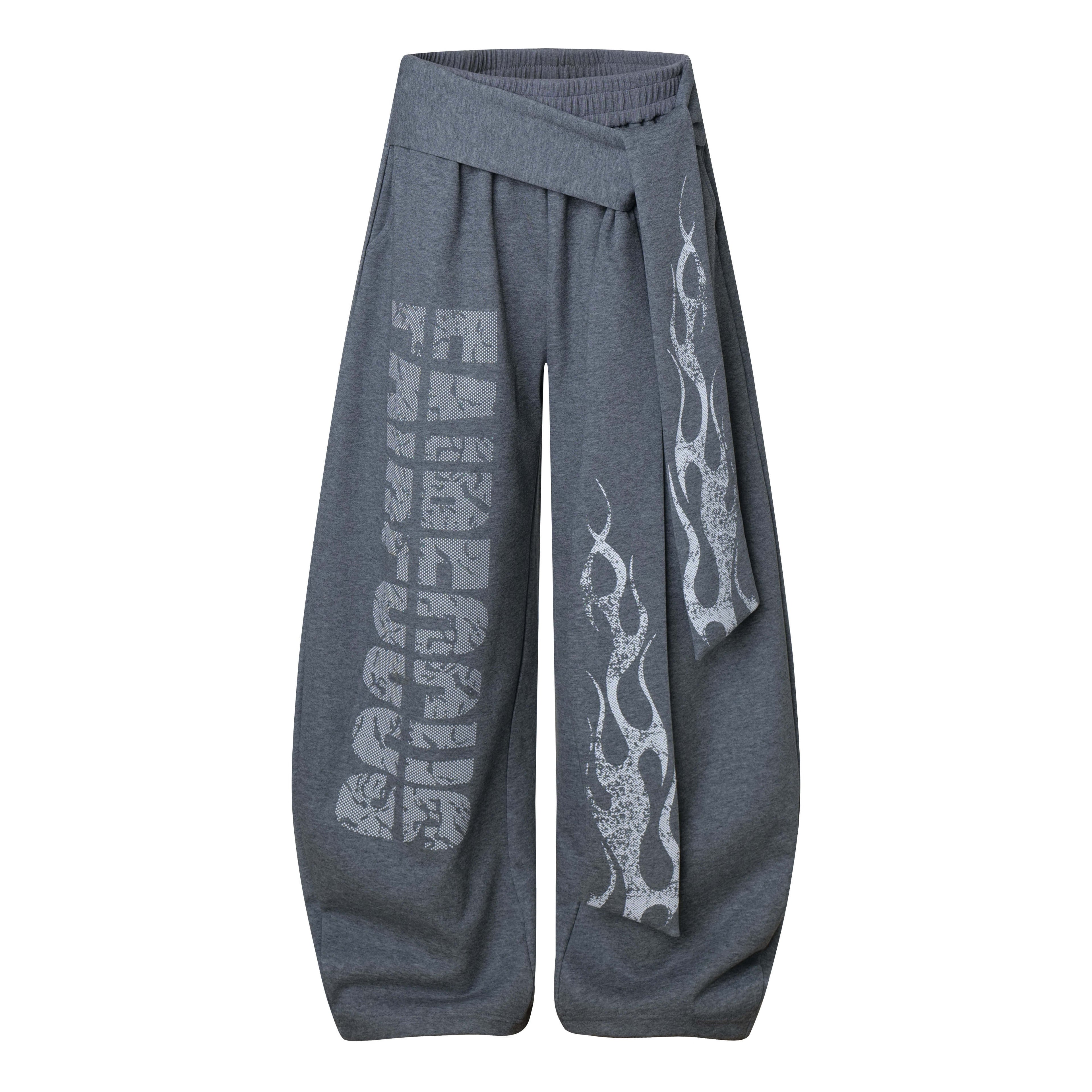 Dark Street Letter Flame Sweatpants - Drenn