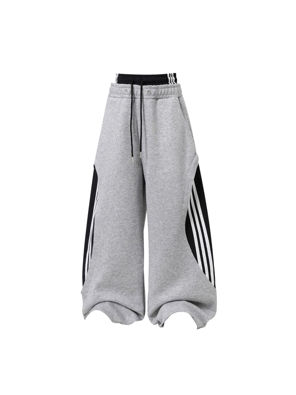 Striped Panel Wide Leg Sweatpants - Drenn