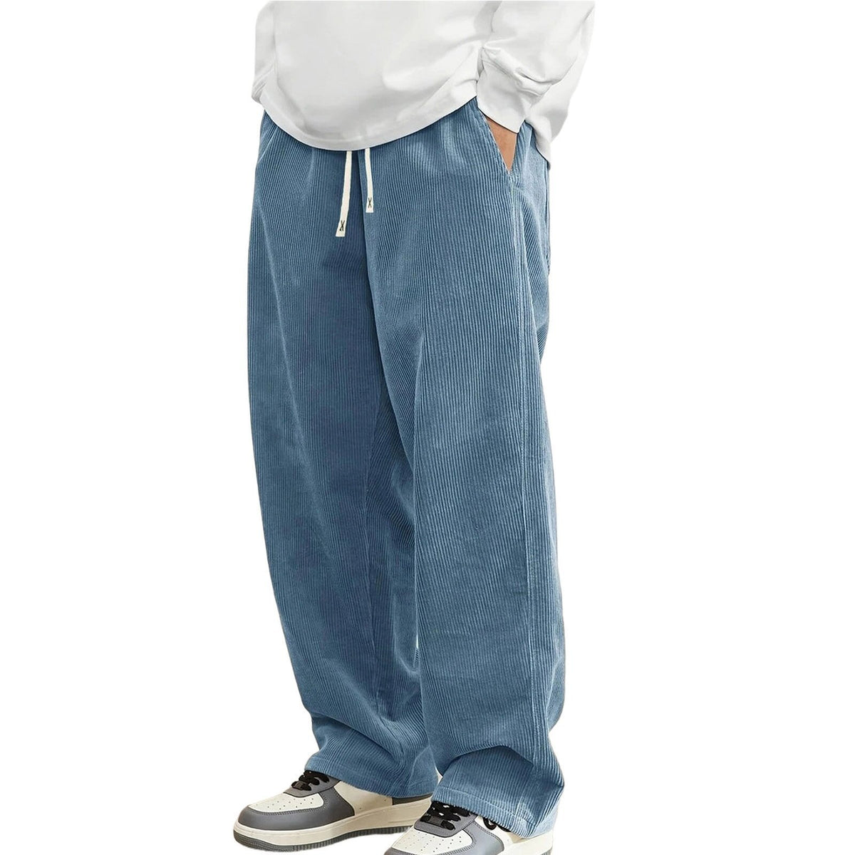 Men's Corduroy Straight Wide-leg Casual Pants