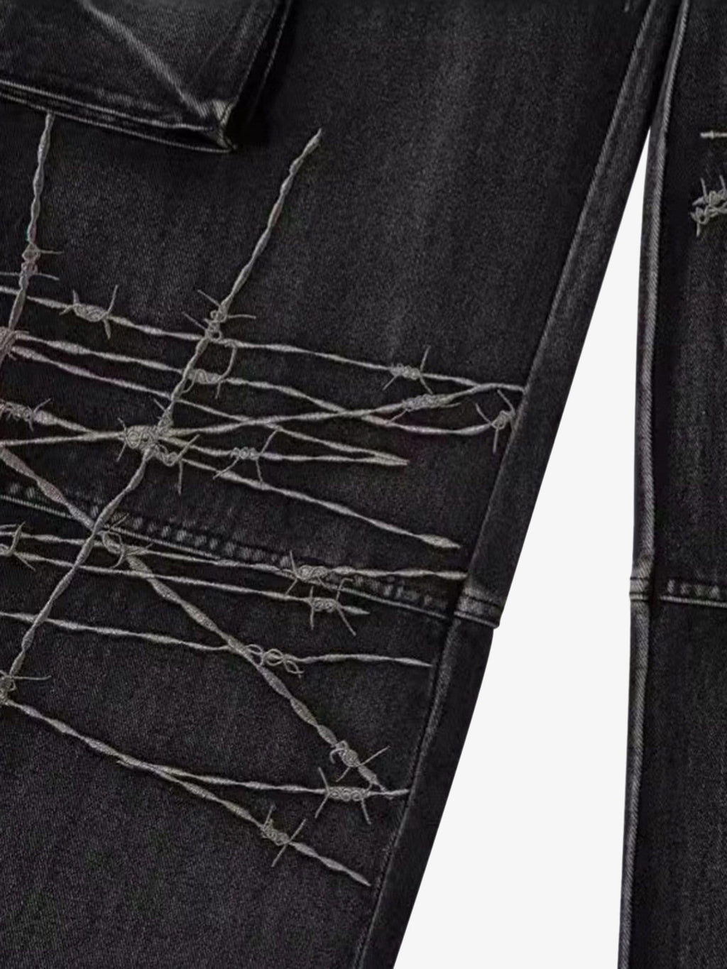 Embroidered Hip-Hop Street Style Jeans