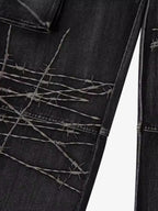 Embroidered Hip-Hop Street Style Jeans