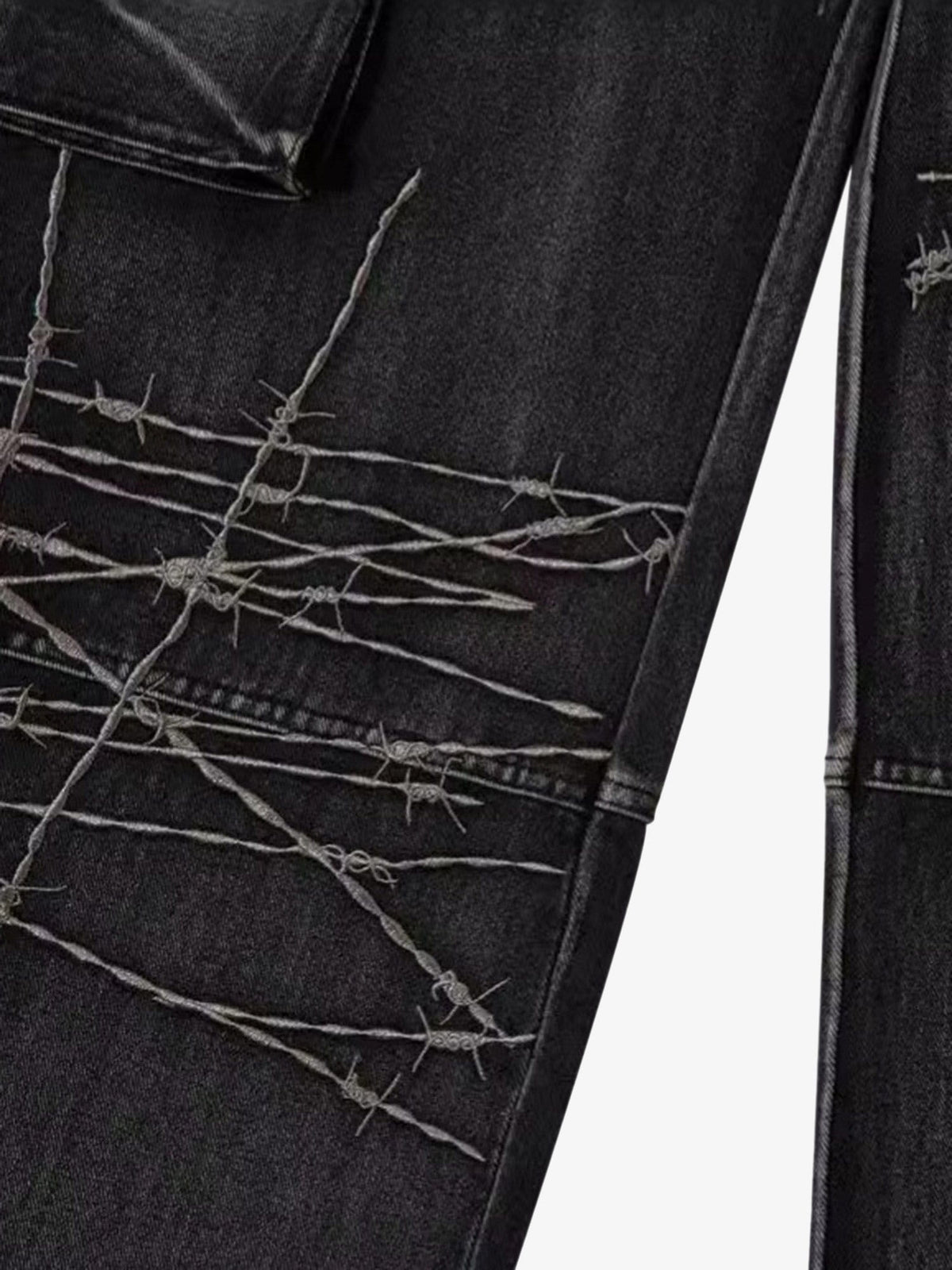 Embroidered Hip-Hop Street Style Jeans