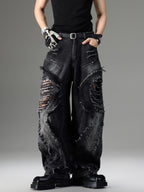 Men's Vintage Deconstructed Distressed Jeans