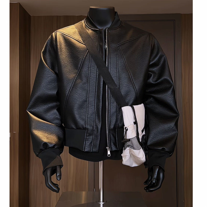 Men's Vintage Faux Leather Motorcycle Jacket