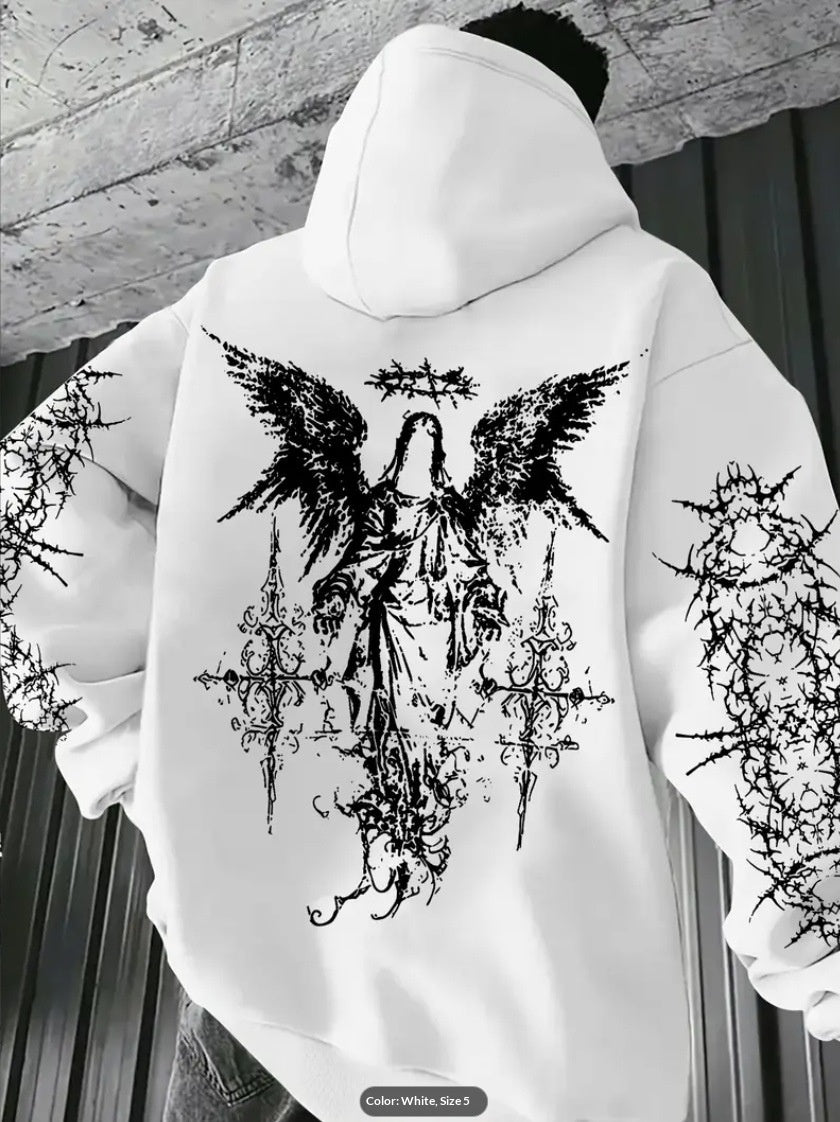 Men’s 3D Angel Wings Print Hoodie