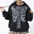 Women's Skeleton Print Oversized Hoodie