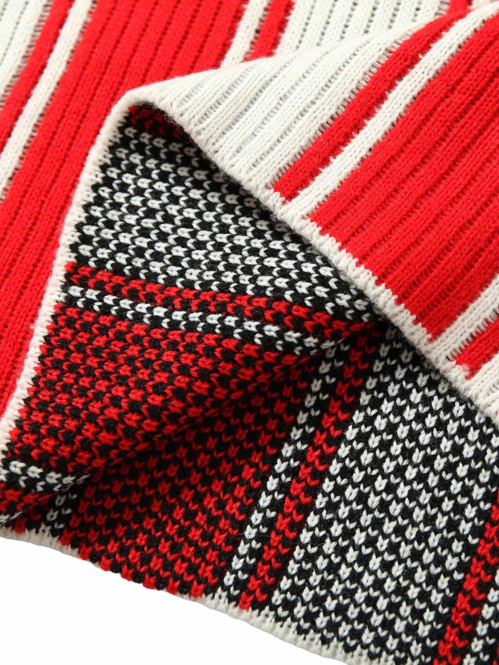 Jersey de punto rojo a rayas de manga corta para hombre