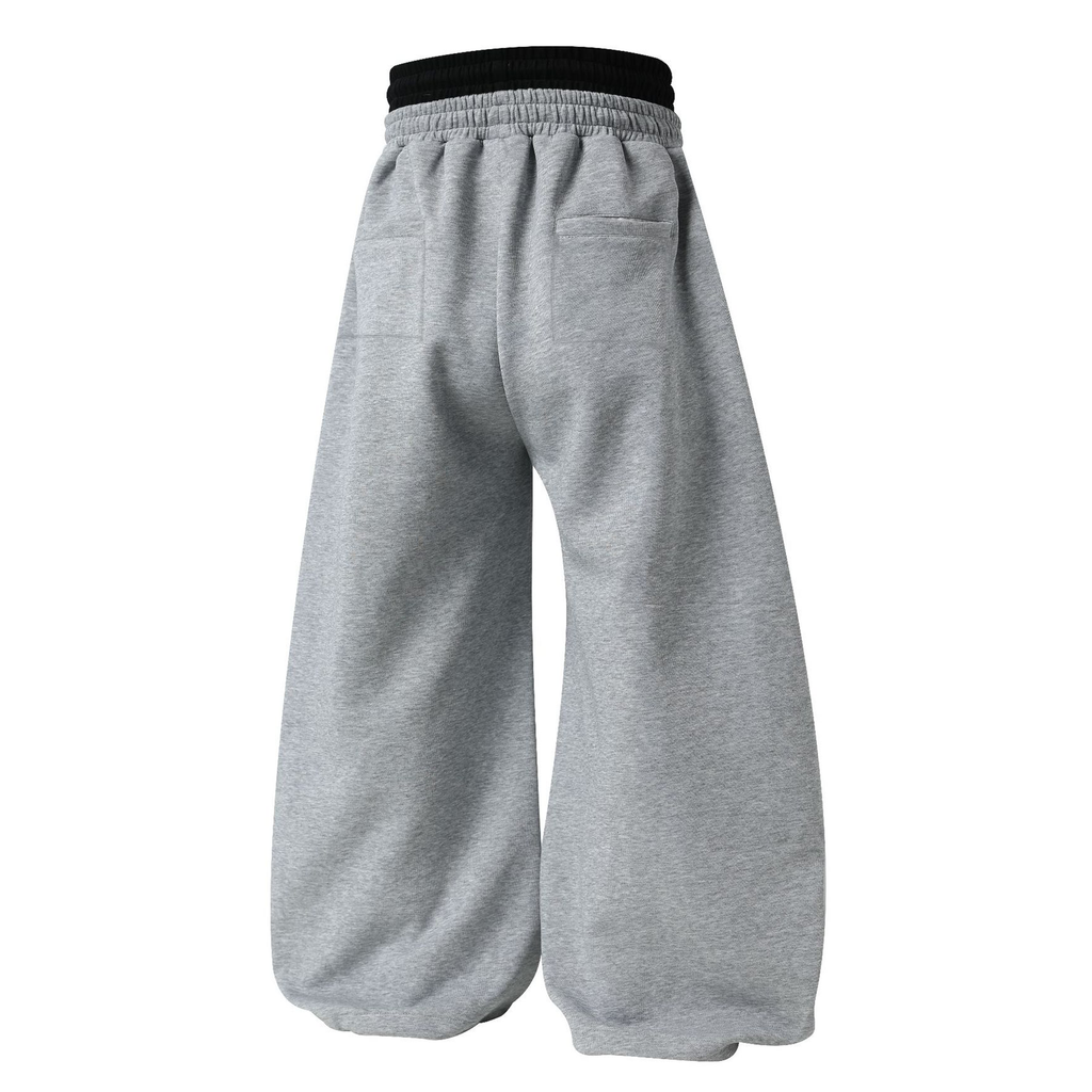 Double-Waisted Ruched Sweatpants - Drenn