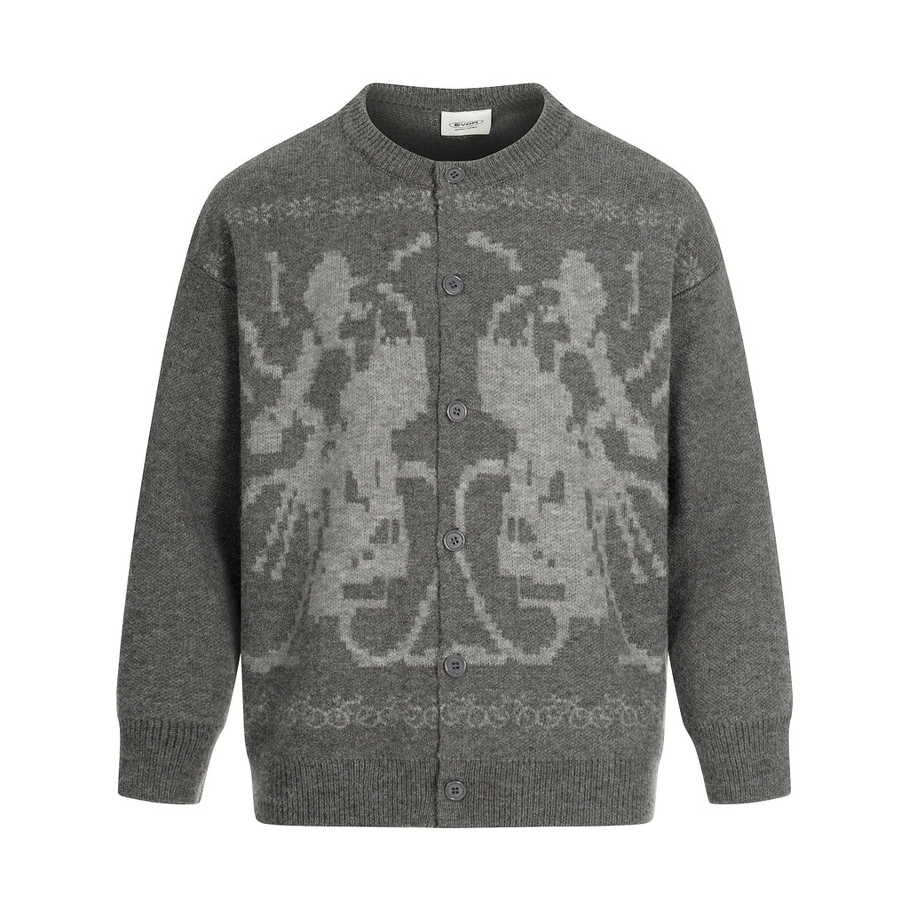 Cyclist Graphic | Knit Retro Cardigan - Drenn