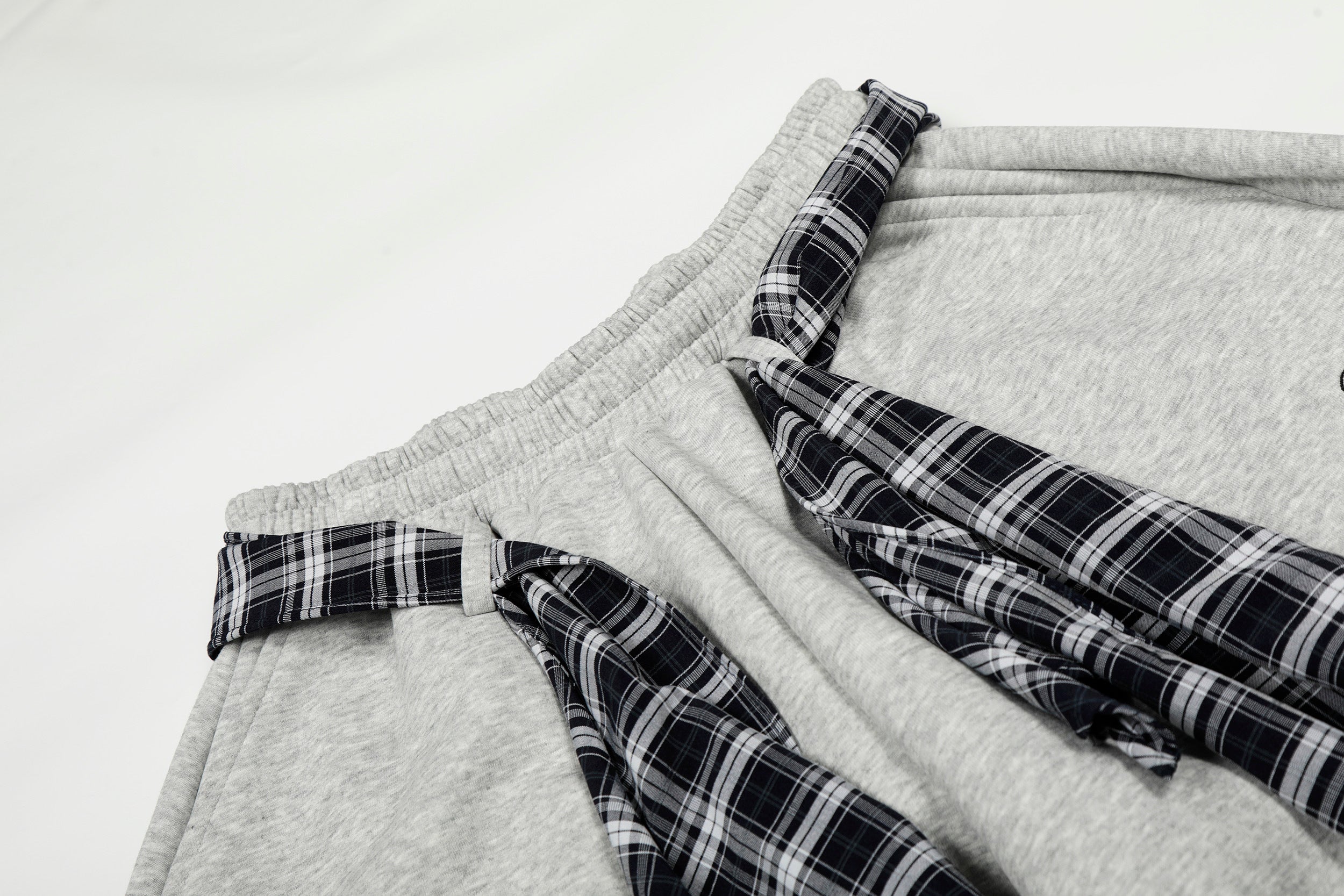 Street Detachable Plaid Waistband Machete Casual Pants - Drenn
