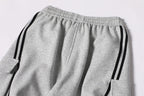Cotton Web Stitching Letter Print Drawstring Barrel Pants - Drenn