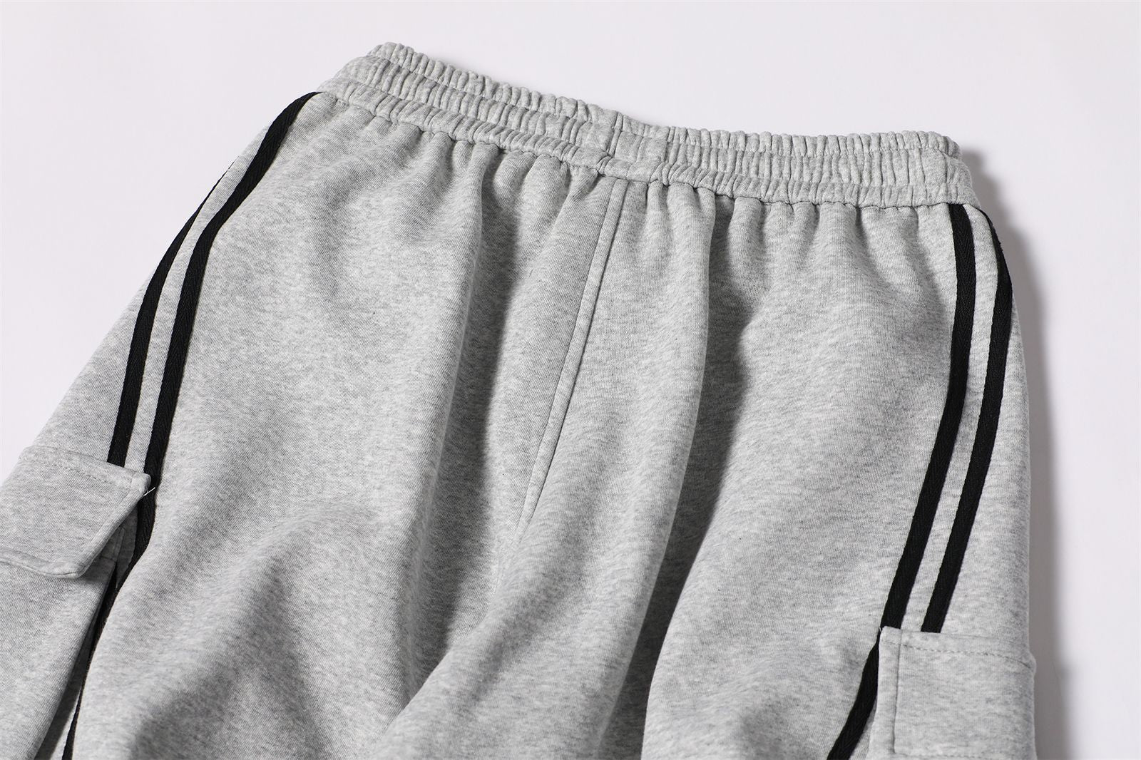 Cotton Web Stitching Letter Print Drawstring Barrel Pants - Drenn