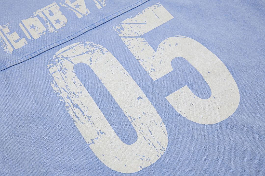 Vintage Acid Wash Number 05 Football T-Shirt - Drenn