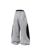 Striped Panel Wide Leg Sweatpants - Drenn