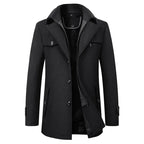 Men's Elegant Long Wool Blend Coat