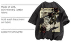 Men's Rose Graphic Acid-Wash T-Shirt
