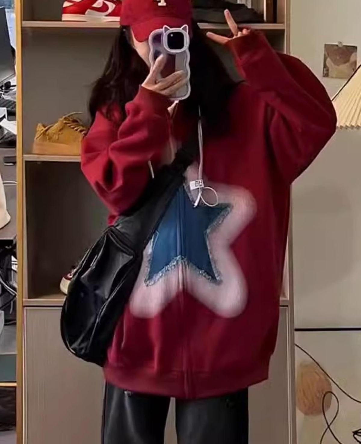 Unisex Star Graphic Gothic Hoodie
