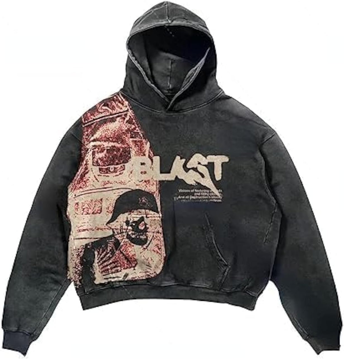 Sudadera gótica oversize para hombre