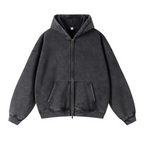 Oversized Vintage Wash Zip-Up Hoodie