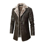Men's Long Winter Jacket with Sherpa lining